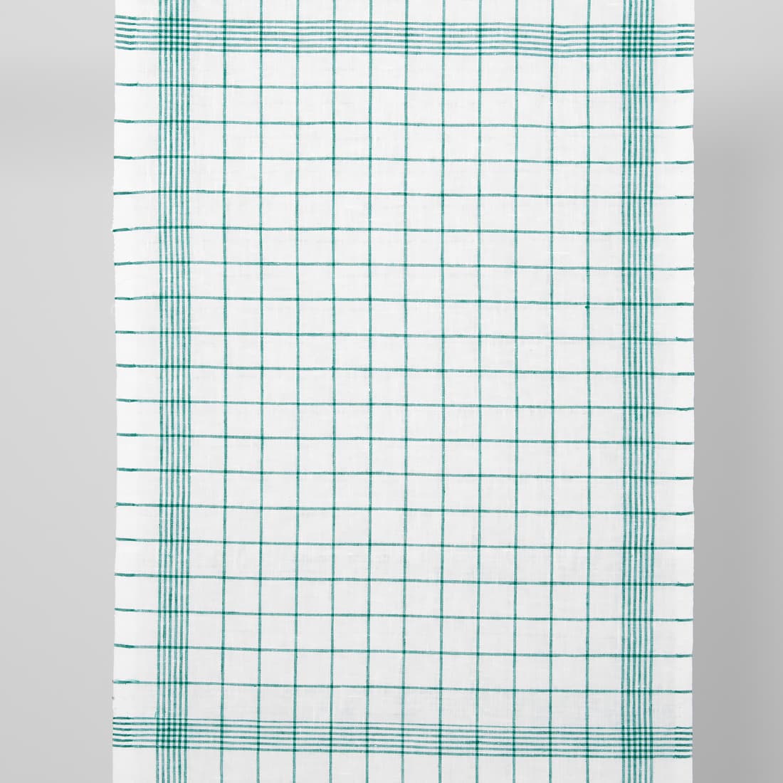 linen narrow fabric green checks