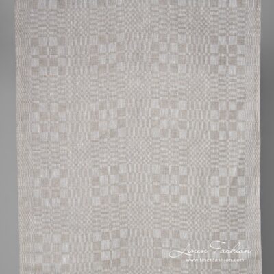Linen fabric in grey checks