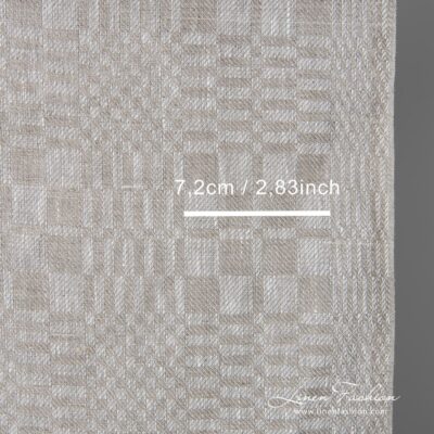 Towel linen fabric made from white and grey colour linen yarns