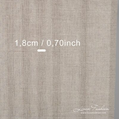 Linen fabric in natural flax colour with stripes 6 Striped linen fabric in natural flax colour.