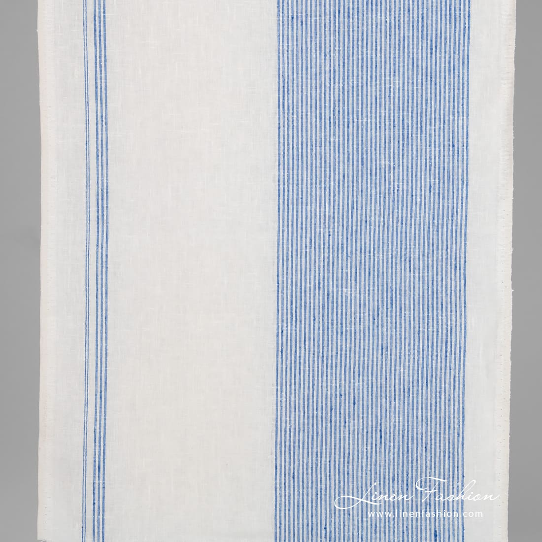 Linen fabric in narrow stripes