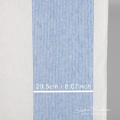 Linen fabric in vertical stripes