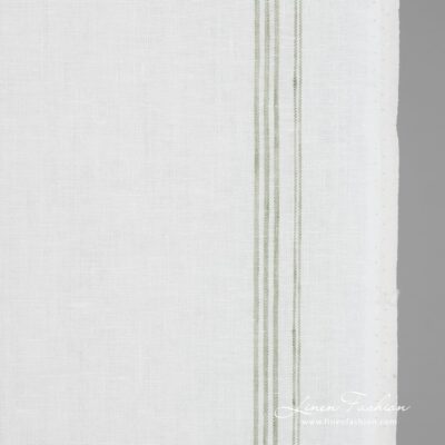 White linen fabric with stripes