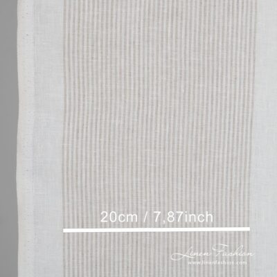 White linen fabric in stripes