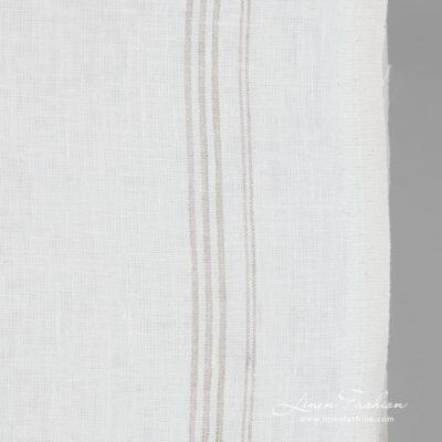 White linen fabric in narrow stripes