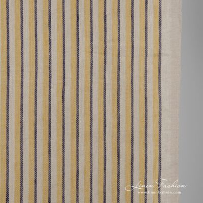 Linen fabric in brown stripes