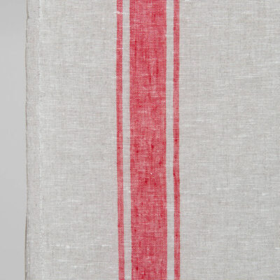Narrow fabric beige with red stripes 5 linen towel fabric red stripesblock on other border
