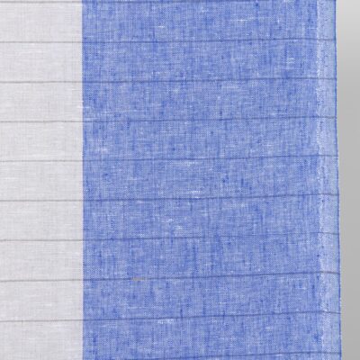 linen towel fabric beige blue, stripes