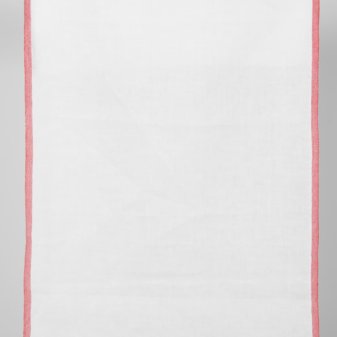 linen towel fabric white with red borders