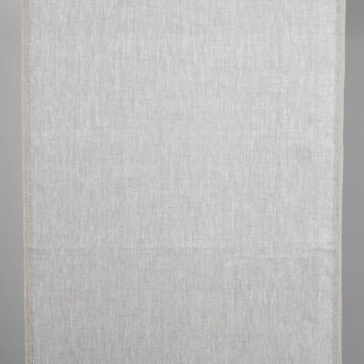 Narrow linen fabric natural beige with white
