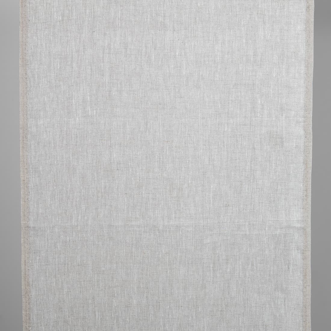 Narrow linen fabric natural beige with white