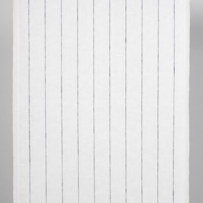 Narrow linen fabric white with thin blue stripes