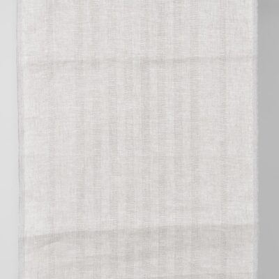 Narrow linen fabric natural and white with textured stripes