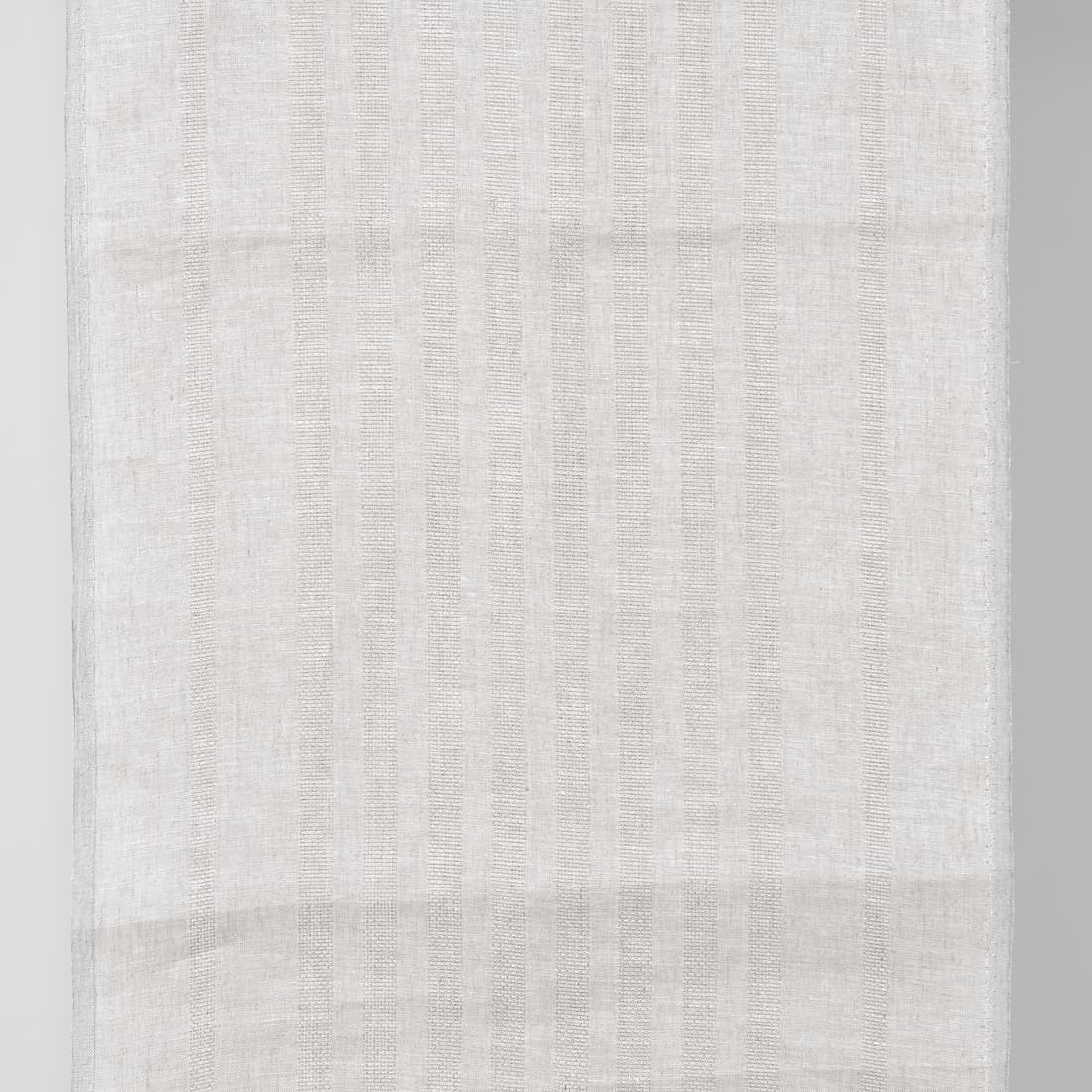 Narrow linen fabric natural and white with textured stripes