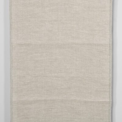 Narrow linen fabric natural and off-white waffle 3 Narrow linen fabric natural and off-white waffle
