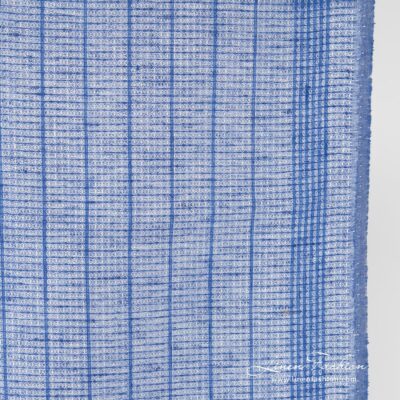 Blue white linen fabric.