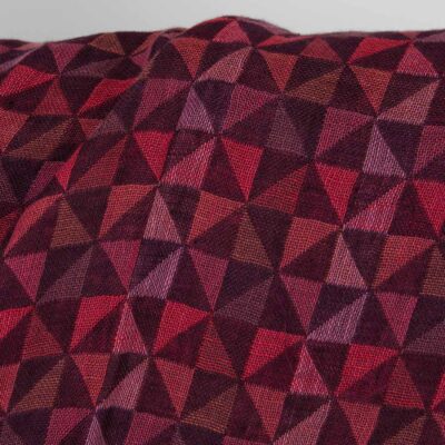 Jacquard linen fabric in dark red triangles washed 7 Jacquard linen fabric in dark red triangles washed, 145cm