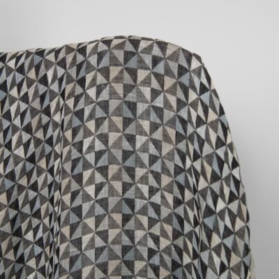 Washed linen fabric black grey jacquard triangle pattern 6 Washed linen fabric black grey jacquard triangle pattern, double-layer