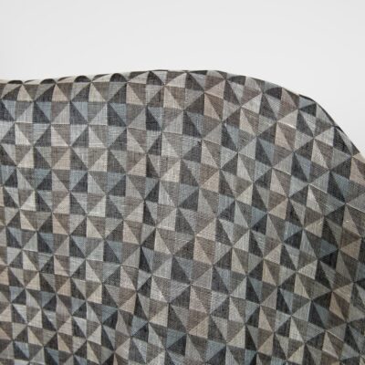 Linen fabric black and grey jacquard triangle pattern, double-layer