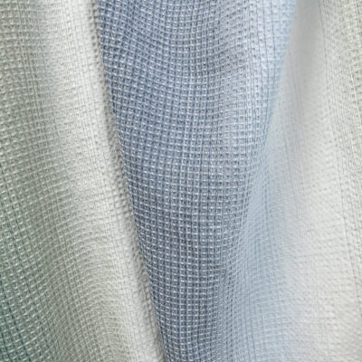 Cotton hemp washed waffle blue green fabric 8 cotton hemp waffle fabric, soft structure