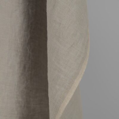 Washed linen fabric cool grey beige colour edge