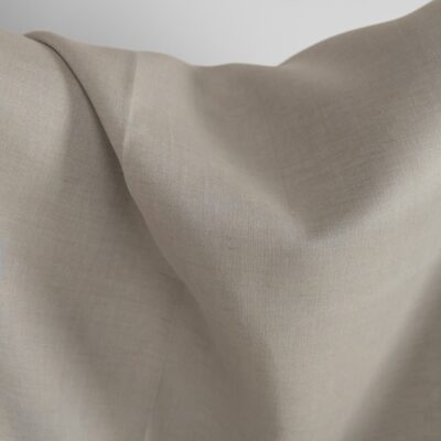Linen fabric light grey and brown-grey melange, plain weave