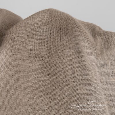 Pure linen fabric in grey 9 Linen fabric woven from undyed yarns