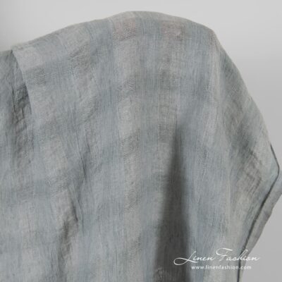 Transparent linen fabric in grey checks washed 7 Transparent linen fabric in grey checks, specially washed