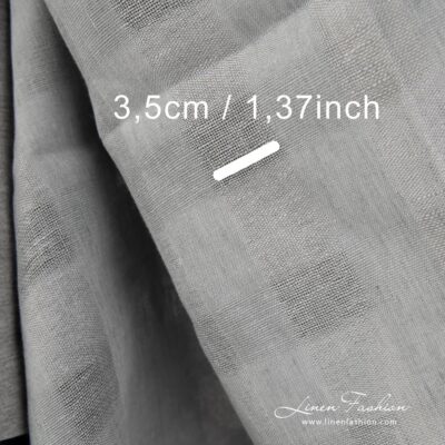 100% linen fabric in grey colour.