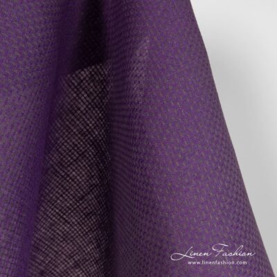 Violet linen fabric in dobby