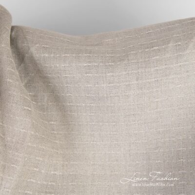 Natural colour linen fabric 6 Natural linen fabric with dashes