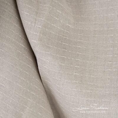 Natural colour linen fabric 7 Natural linen fabric with prominent dashes