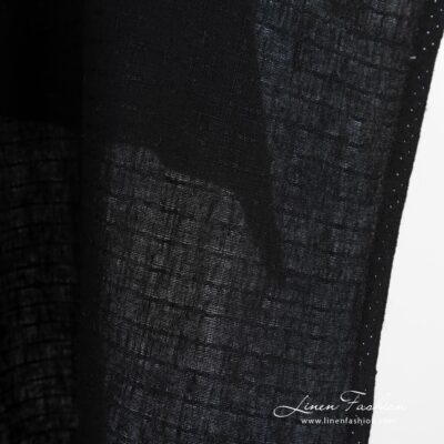Black linen fabric with prominent dashes