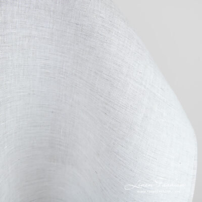 Off-white linen fabric, plain weave pattern