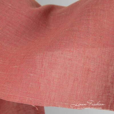 Greyish rosy linen fabric in melange 7 Greyish rosy linen fabric, plain weave pattern