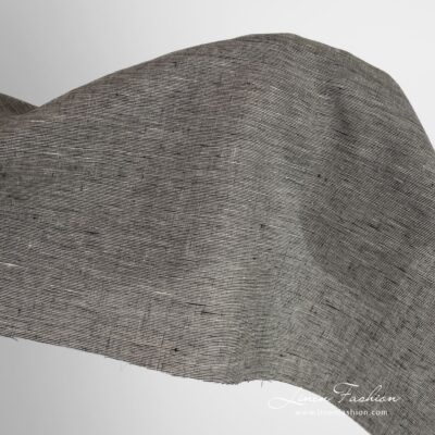 Greyish black linen fabric in melange 5 Greyish black linen fabric