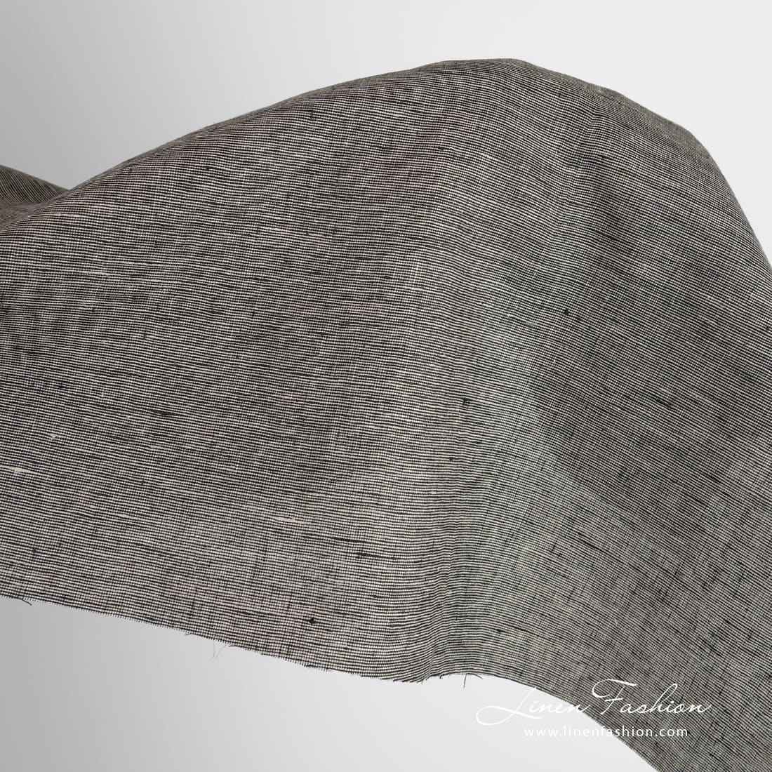 Greyish black linen fabric