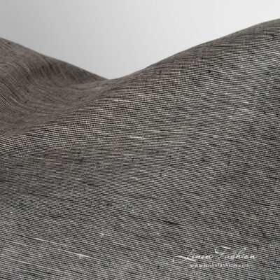 Greyish black linen fabric in melange 6 Greyish black linen fabric in melange