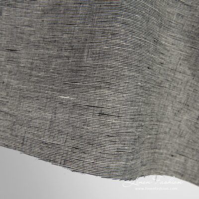 Greyish black linen fabric in melange 8 Greyish black linen fabric, high quality