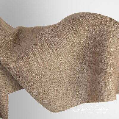 Greyish brown linen fabric in herringbone 5 Greyish brown linen fabric