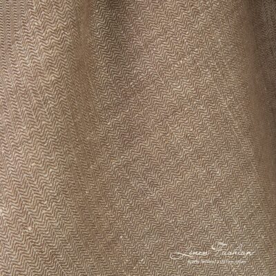 Greyish brown linen fabric in herringbone 7 Greyish brown linen fabric, high quality