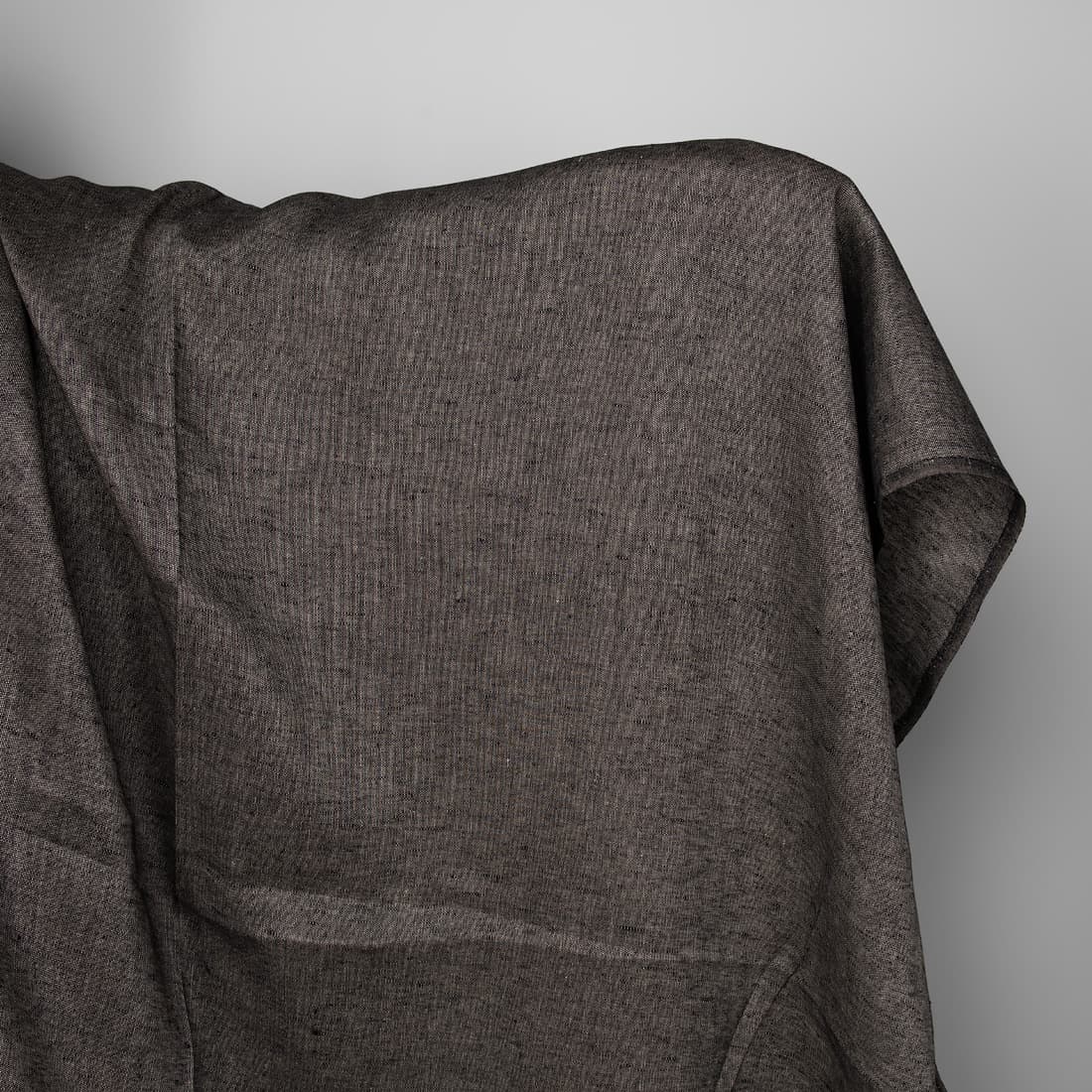 Linen fabric in natural and black pattern