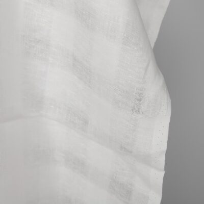 Linen fabric optical white transparent checks 7 Linen fabric optical white transparent checks, fabric edge