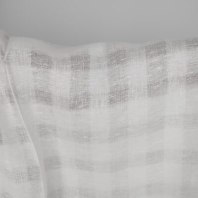 Linen fabric optical white transparent checks 6 Linen fabric optical white transparent checks, 100% linen