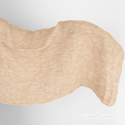 Light brown double-sided linen fabric washed 5 Linen fabric in light brown, light sand and white colors
