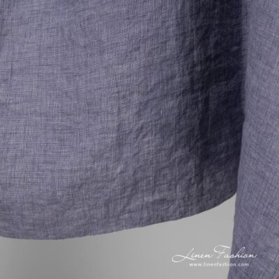 Violet linen fabric in melange, high quality