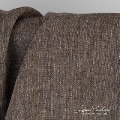Brown 100% linen fabric