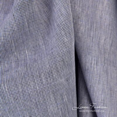 Linen fabric woven in black, violet and white yarns