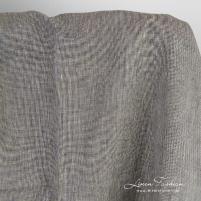 Linen fabric in yellow and black melange