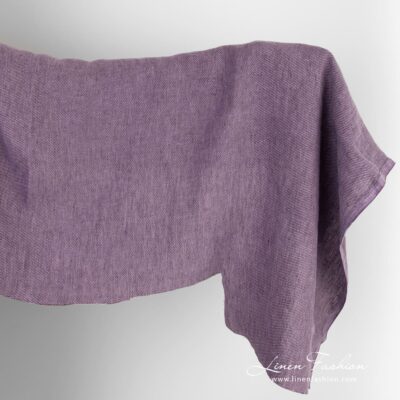 Light violet linen fabric in twill weave washed 5 Violet linen fabric, washed